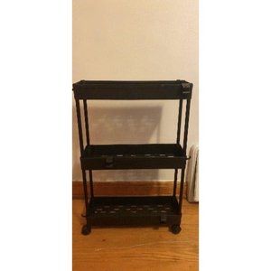 Slim Rolling Storage Cart, Laundry Room Organization, 3 Tier (Black)